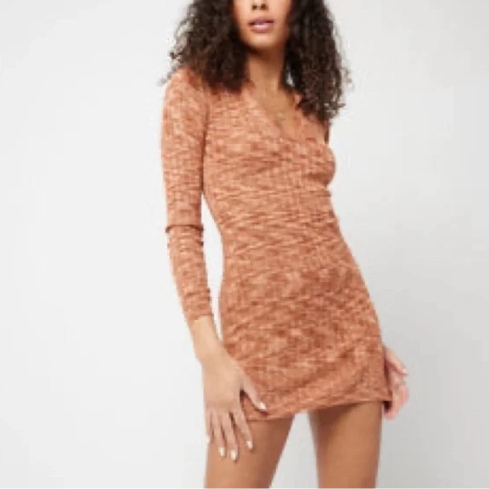 L*Space Aria Knit Mini Dress in harvest NWT